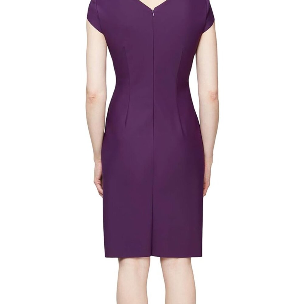Alex Evenings Short Sheath Compression Dress with Surplice Neckline - Picture 6 of 8